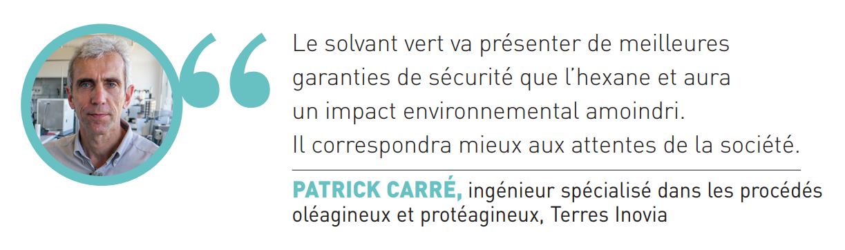 Témoignage Patrick Carré Témoignage Patrick Carré Un solvant vert pour remplacer un produit issu du pétrole